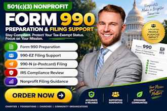 prepare your 501c3 nonprofit form 990, 990 ez, and 990n filing