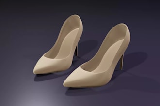 do professional 3d footwear design and 3d high heel product design