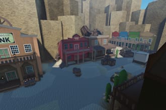 create custom roblox maps, city maps, tycoon maps, low poly map environment