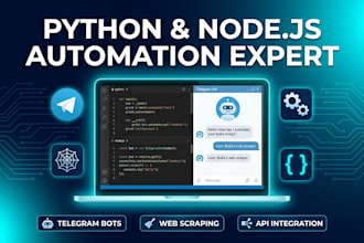 develop custom telegram bot, python automation, or web scraper