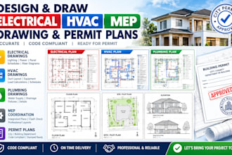 design electrical, hvac, mep drawing and permit plans