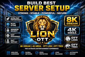 build best server setup, strong 8k, dream 4k, mega ott, lion ott, trex