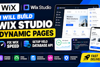 build wix studio dynamic pages, fix wix speed, and setup velo database API