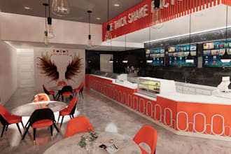 3d retail cafe,restaurant interior,dining layout, lobby lounge render,cgi eatery