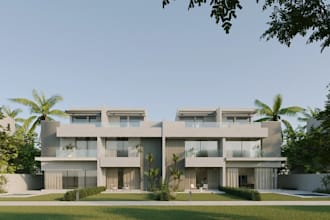 produce 3d visual for house extension, building exterior recladding, 3d house