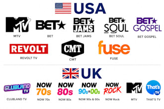 promote your music video live on major tvs in USA and UK