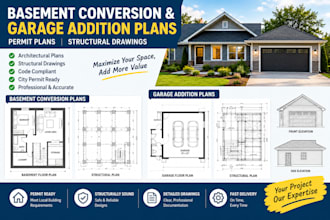 draft basement conversion permit and structural drawings garage addition plans