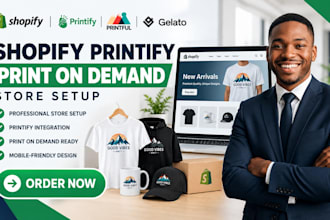 setup shopify print on demand store with printify printful gelatos