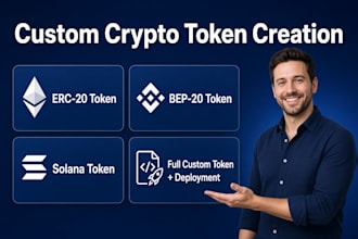 create a custom crypto token erc20 bep20 trc20 or solana token meme token coin