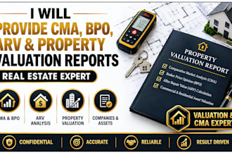provide cma, bpo, arv, company and property valuation reports for real estate