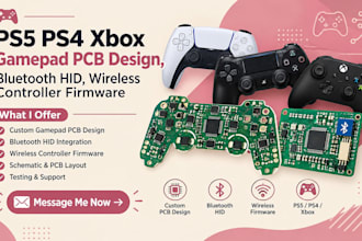 do ps5 ps4 xbox gamepad pcb design, bluetooth hid, wireless controller firmware