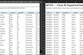 clean, format, and organize excel or CSV data