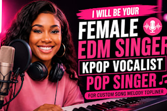 be female edm singer kpop vocalist pop singer for custom song melody topliner