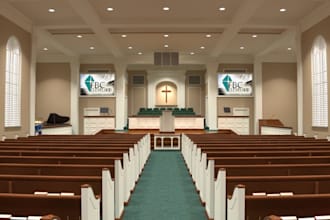 do 3d church design, 3d mosque design and elevation