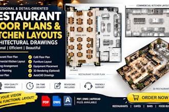 design restaurant floor plans, commercial kitchen layouts architectural drawings