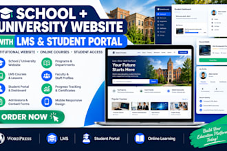 build a school university website with lms and student portal