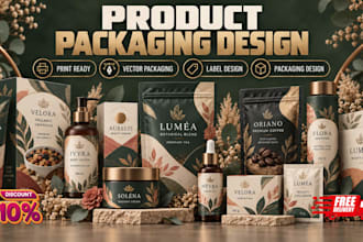 design print ready packaging, boxes, pouches, and labels, ai generated packaging