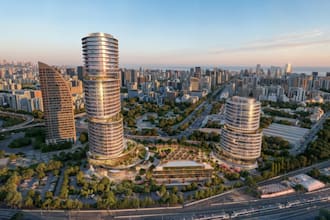 urban mixed used development,retail unit,highrise  building,dwg to cgi rendering