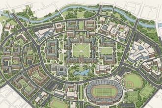 create detailed 2d and 3d campus maps, university maps, wayfinding maps, school