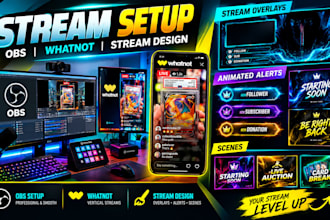 design animated whatnot overlays, transitions, obs scoreboards, stream graphic