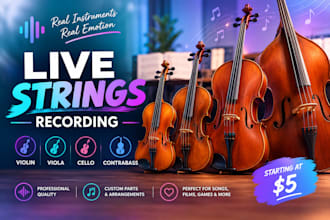 record live strings for you violin viola cello and contrabass