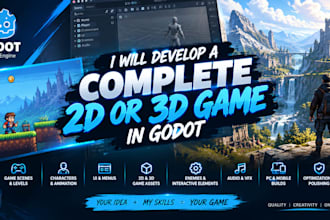 develop a complete 2d or 3d game in godot