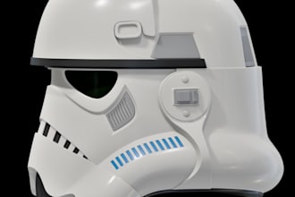 create a realistic 3d helmet model for games products