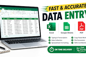 convert data, typing, and data entry services for business