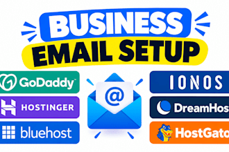 setup business email domain godaddy ionos hostinger bluehost dreamhost hostgator