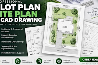 create a professional plot plan, site plan, and cad drawing