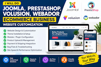 do joomla prestashop volusion webador ecommerce business website customization