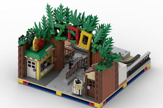 design custom lego moc house architecture using bricklink with instructions file