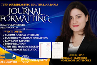 format your KDP journal, planner, workbook or noteboo