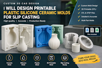 design printable plastic, silicone, ceramic, and chocolate molds for slipcasting