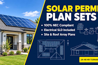 draft solar permit plans pv design site plan and single line diagram for nec