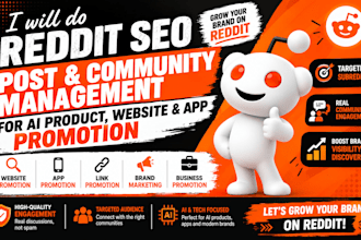 do reddit seo post community management for ai product website app promotion