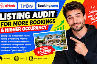 audit your airbnb, vrbo or booking listing to increase bookings and occupancy