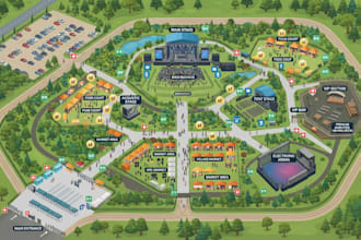 design vector map, event map, festival map and property map