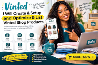 create SEO vinted listings, fix listings, bulk upload products and optimize shop