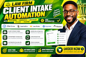 automate law firm client intake clio grow lawmatics law ruler mycase filevine