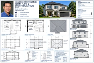 design house reconstruction permit plans and structural layouts
