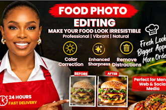 professionally enhance restaurant food photos for menus and social media