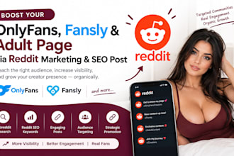 promote your onlyfans page, fanvue and fansly with organic reddit marketing