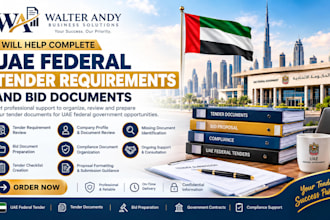 help complete uae federal tender requirements and bid documents