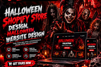 design spooky font typography mockups for a halloween etsy shop shopify store