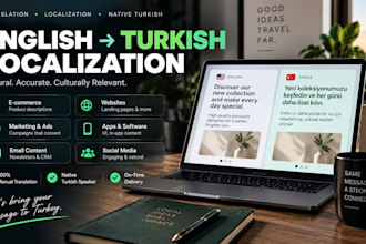 translate and localize english content into natural turkish