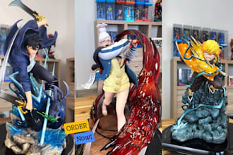 3d print and paint custom anime figure resin statue miniature bust tabletop stl