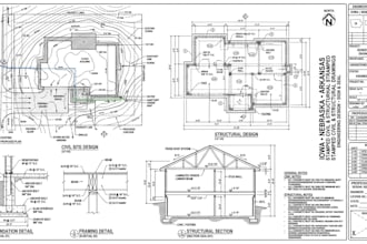 design stamped civil and structural drawing for iowa, nebraska and arkansas