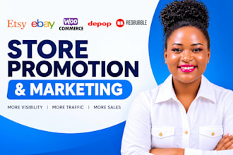 do etsy, ebay, woocommerce, depop, rebubble store promotion and marketing