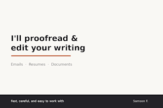 proofread and edit your documents emails and resumes